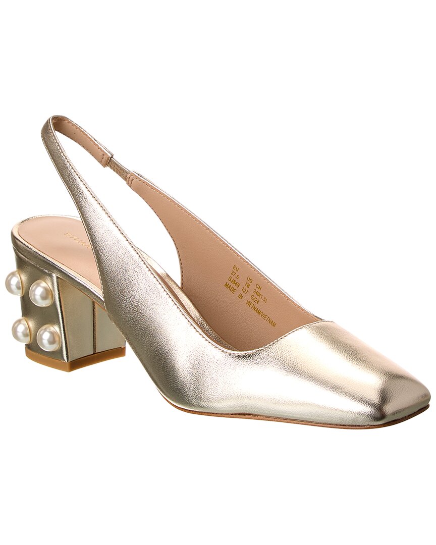Stuart Weitzman Jute 60 Block Heel Slingback Pump In Gold
