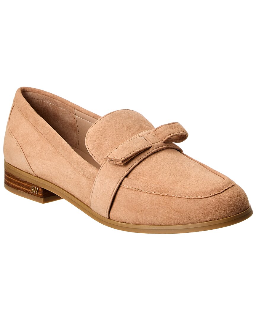 Stuart Weitzman Emma Bow Loafer In Beige