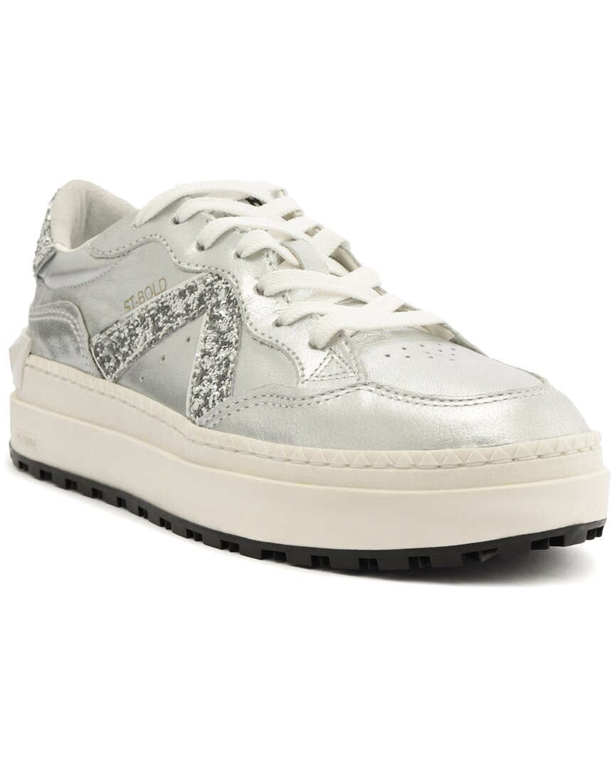 Schutz St Bold Leather Sneaker In Gold
