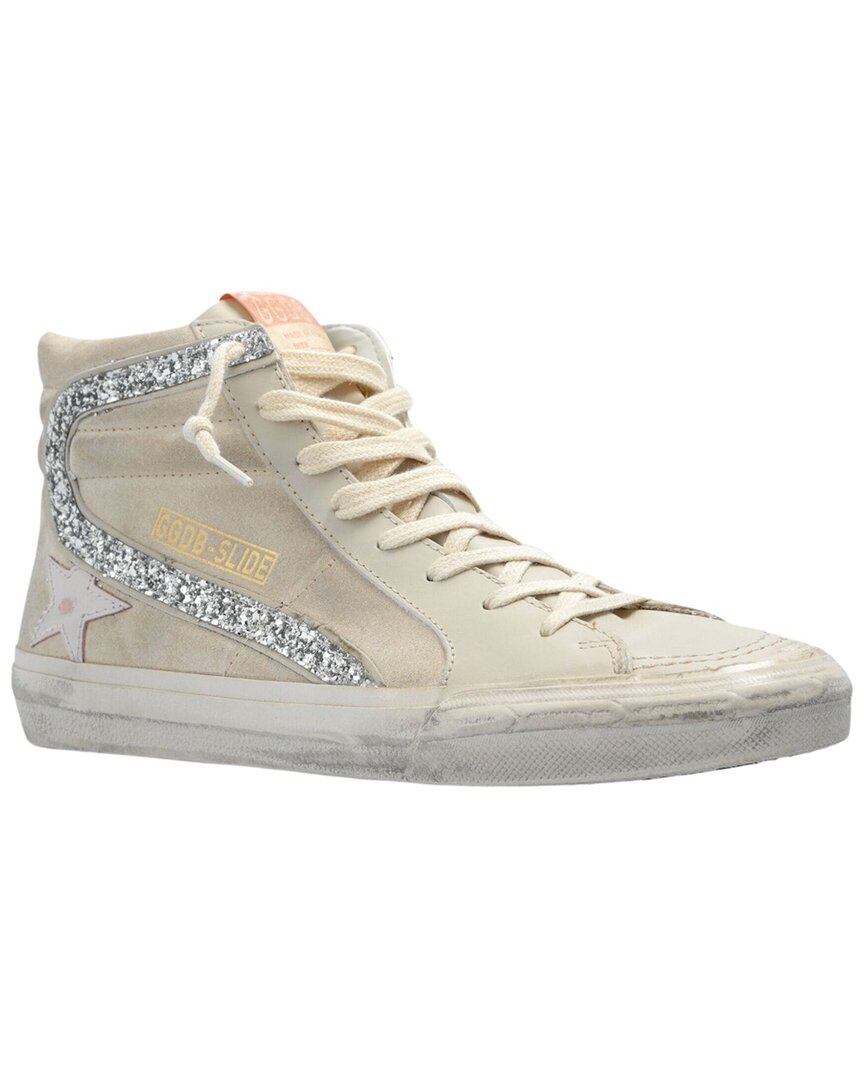 Golden Goose Leather Slide High-top Sneakers In White