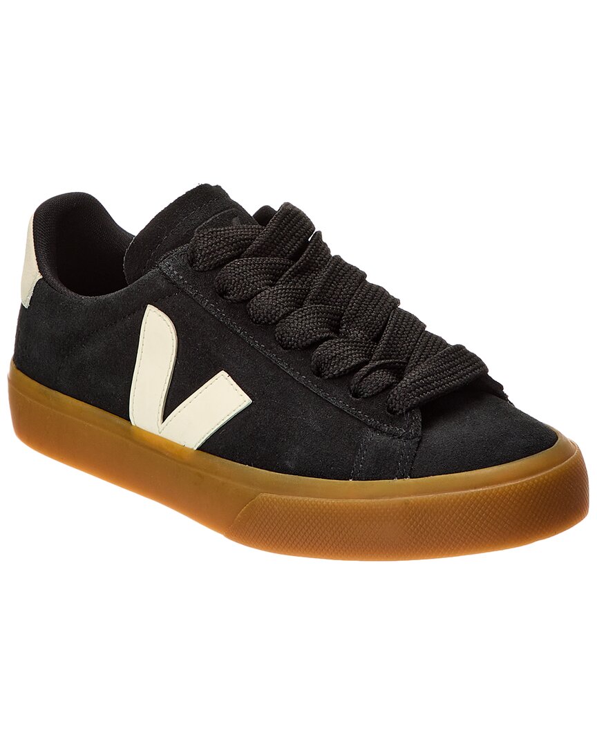 Veja Volley Black Sneaker With Side Logo And Lettering Logo On The Heel In Organic Cotton Unisex