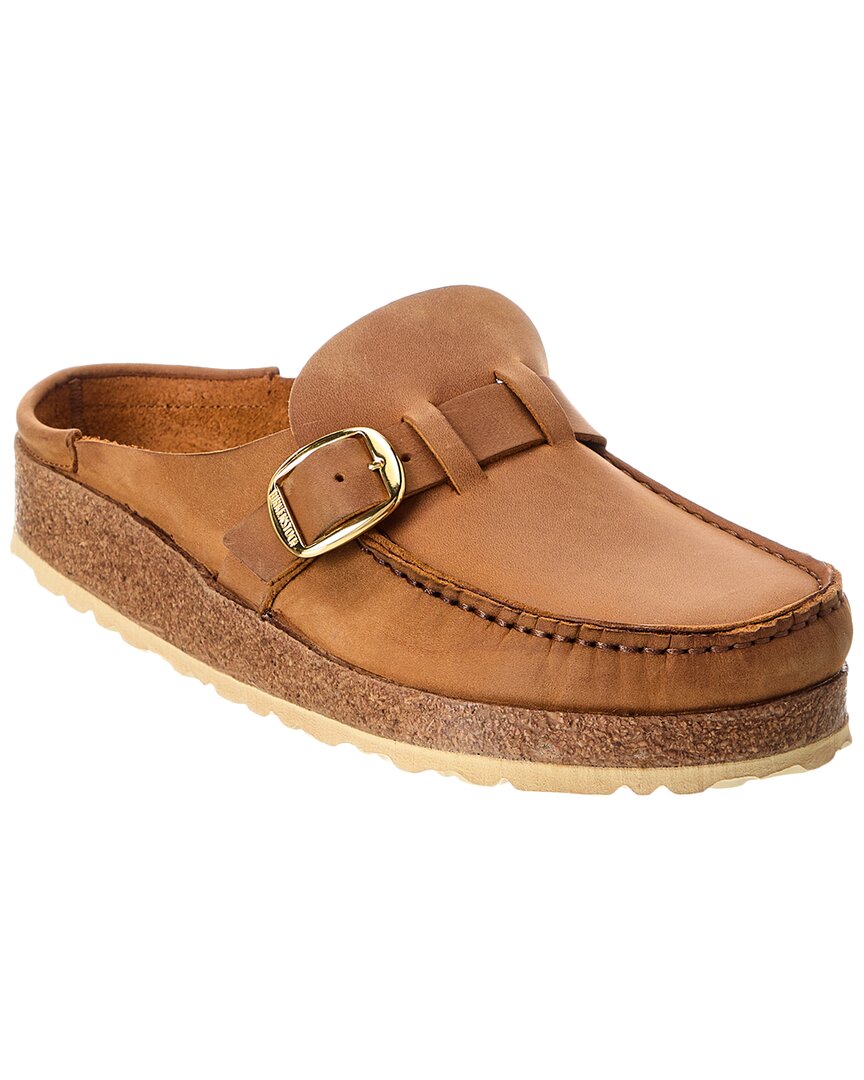 Birkenstock Buckley Oiled Leather Womens Moccasin Clogs In Brown