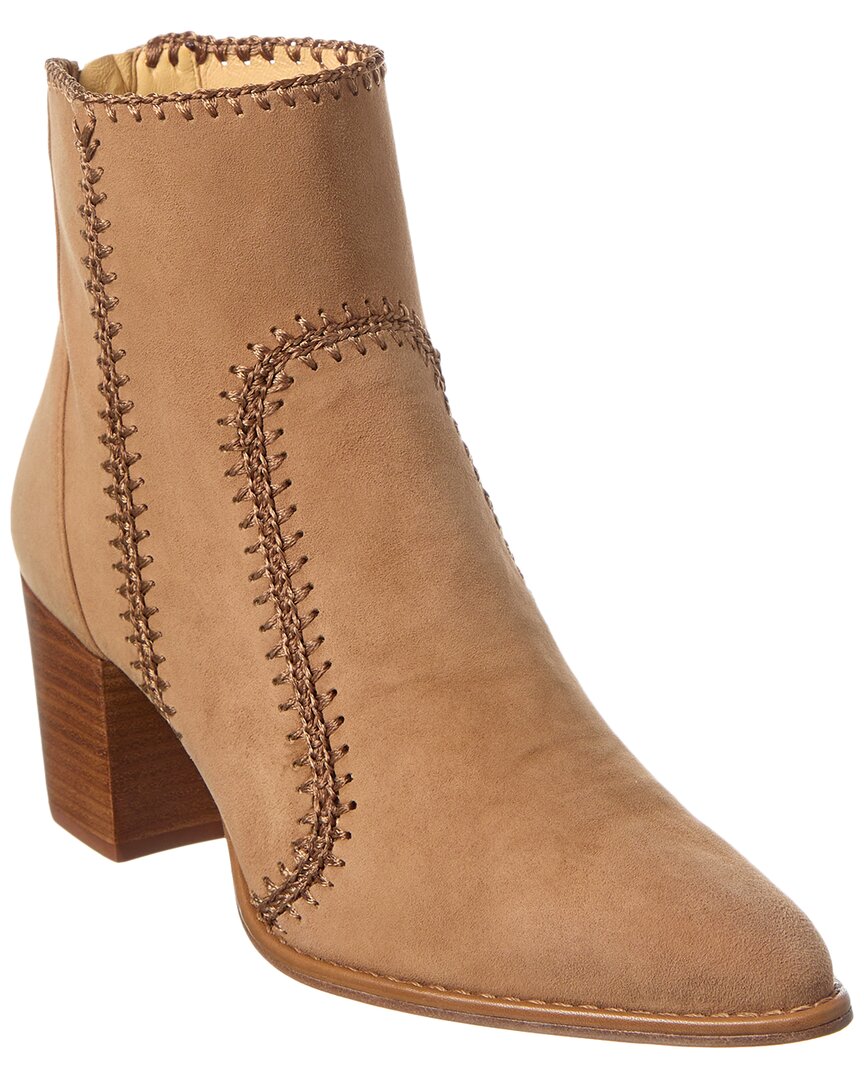 Alexandre Birman Benta Embroidered Suede Ankle Boots In Brown
