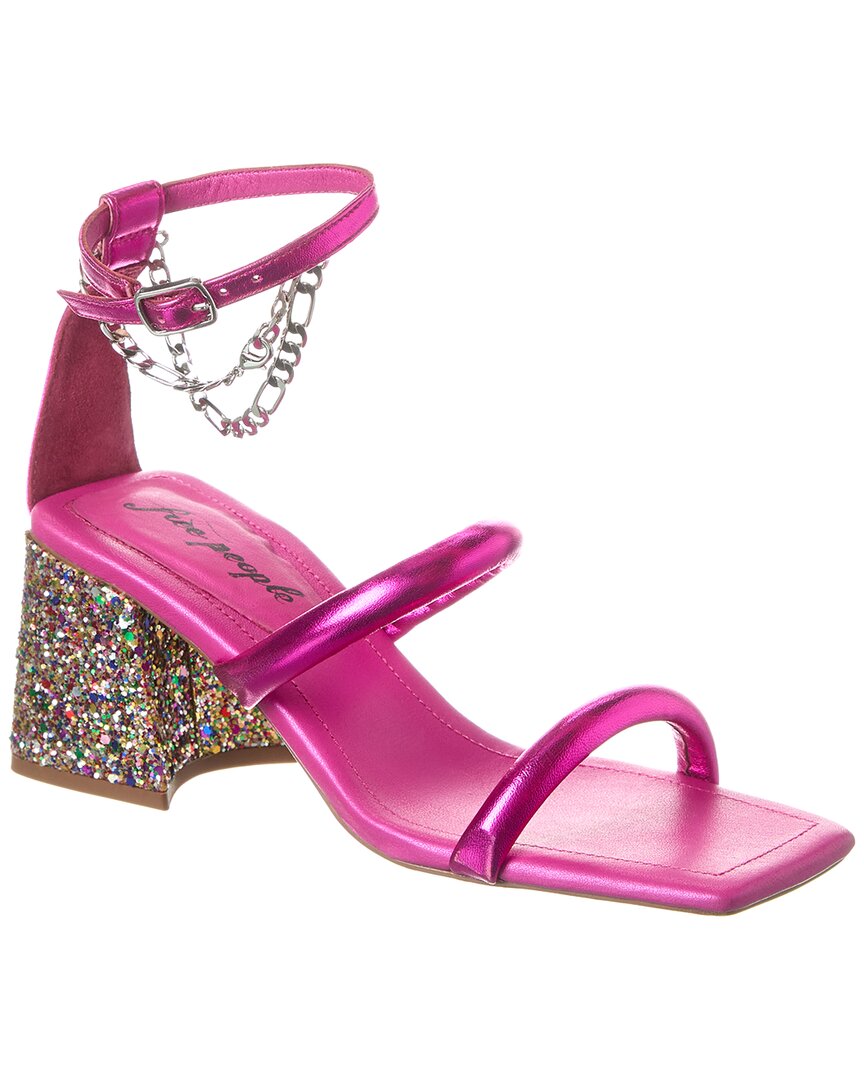 Shop Free People Parker Chain Leather Sandal In Pink