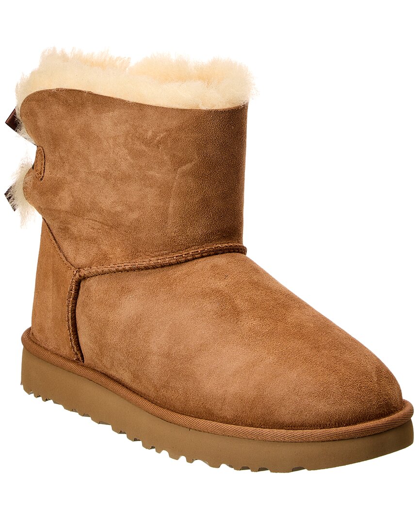 Ugg Mini Bailey Bow Ii Shearling Fur Boots In Brown
