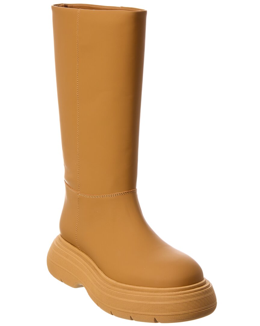 Gia Borghini Chunky Sole Leather Boots In Brown