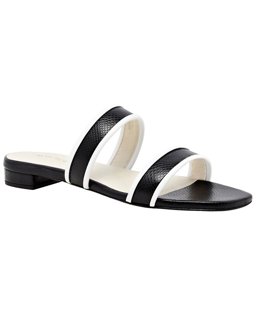 Prota Fiori Zinnia Lizard-embossed Apple Skin Flat Sandals