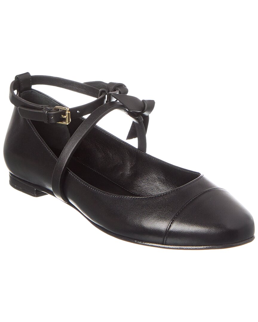 Alexandre Birman Slim Clarita Leather Ballet Flat In Black
