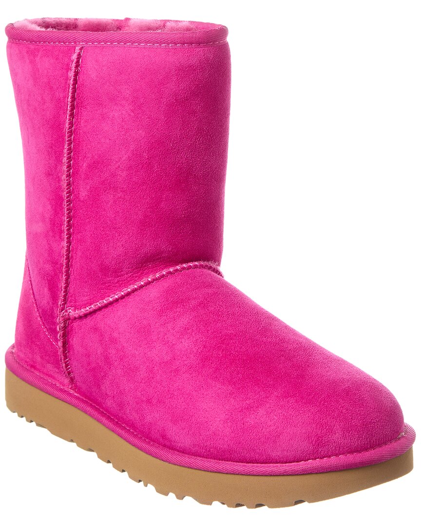 Ugg Mini Bailey Bow Ii Suede & Shearling Boot In Pink