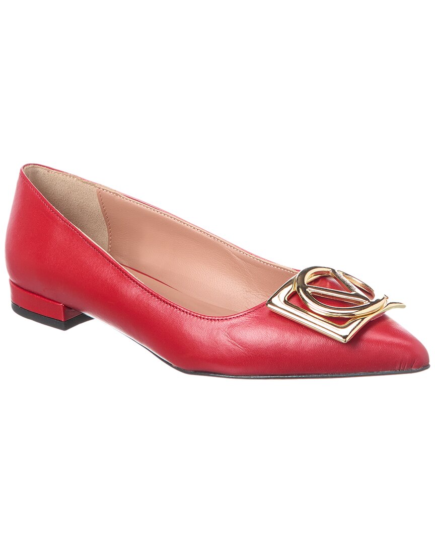 Valentino By Mario Valentino Flora Leather Flat In Red