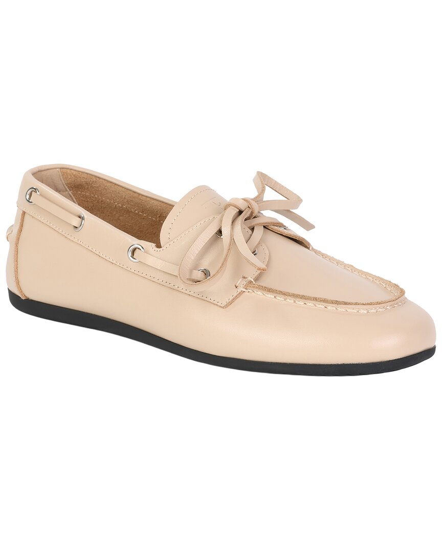 Tiffany & Fred Paris Leather Loafer In Beige
