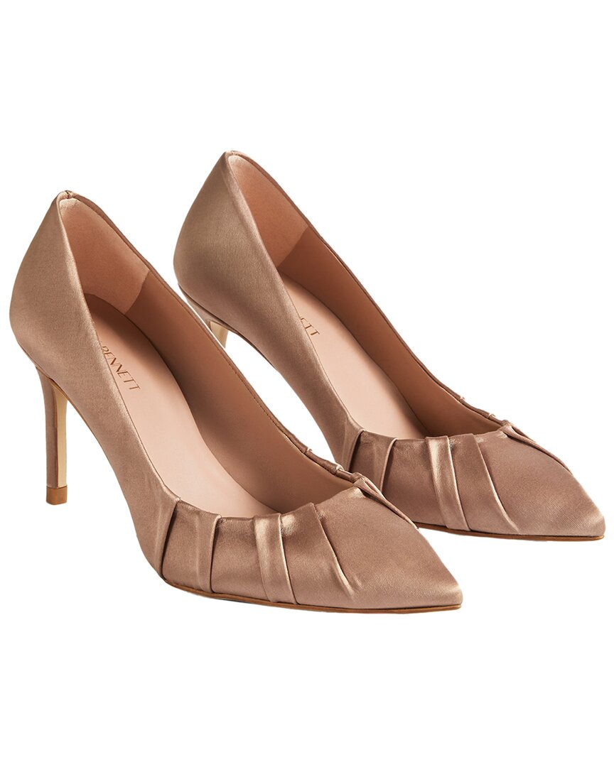 Lk Bennett Womens Bro-mocha Florena Pleated Heeled Satin Courts In Brown