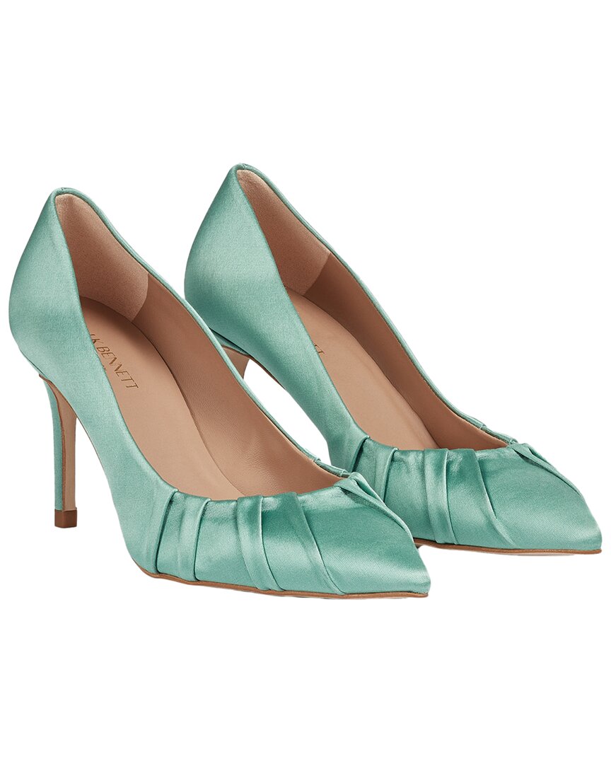 Lk Bennett Womens Blu-teal Florena Pleated Heeled Satin Courts In Blue
