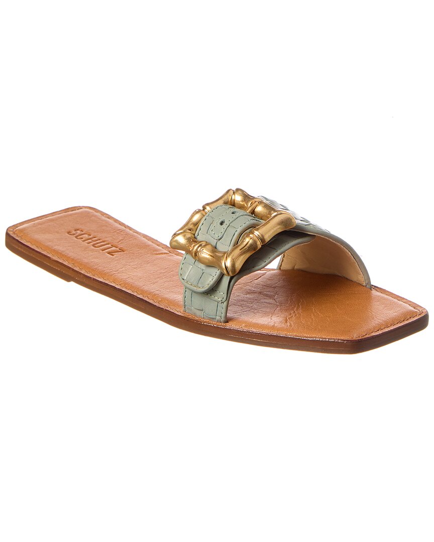 SCHUTZ SCHUTZ ENOLA WOVEN LEATHER SANDAL 