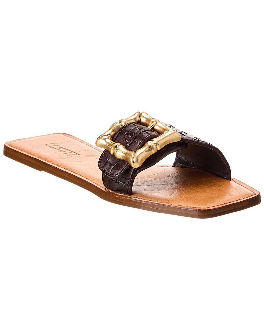 SCHUTZ SCHUTZ ENOLA WOVEN LEATHER SANDAL