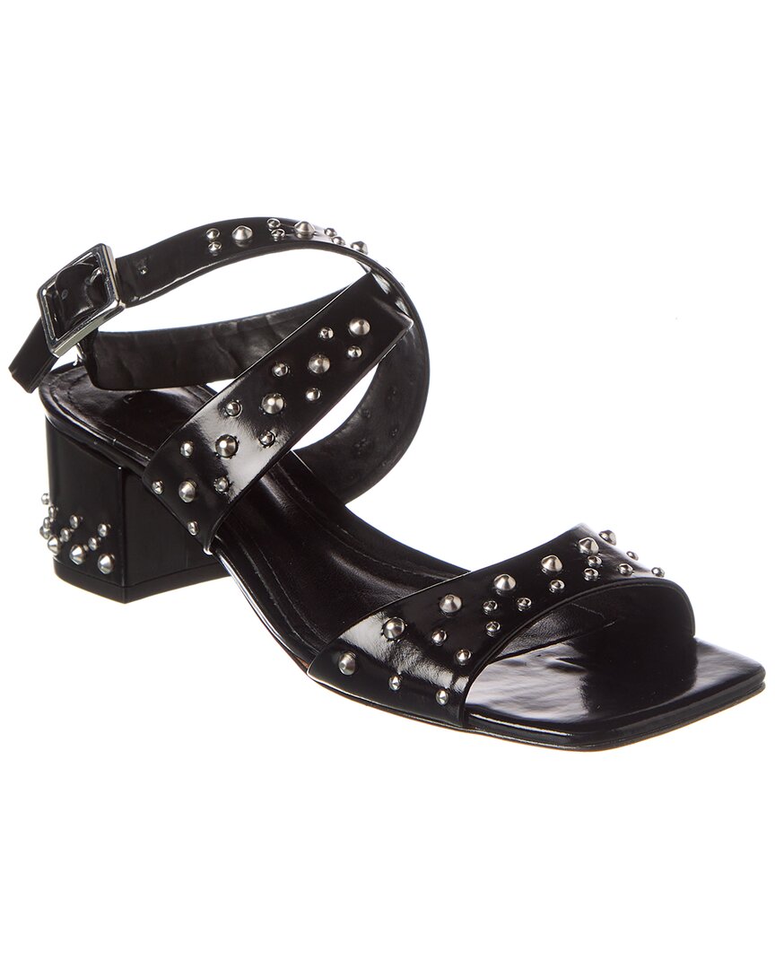Shop Schutz Lizzy Mid Block Leather Sandal