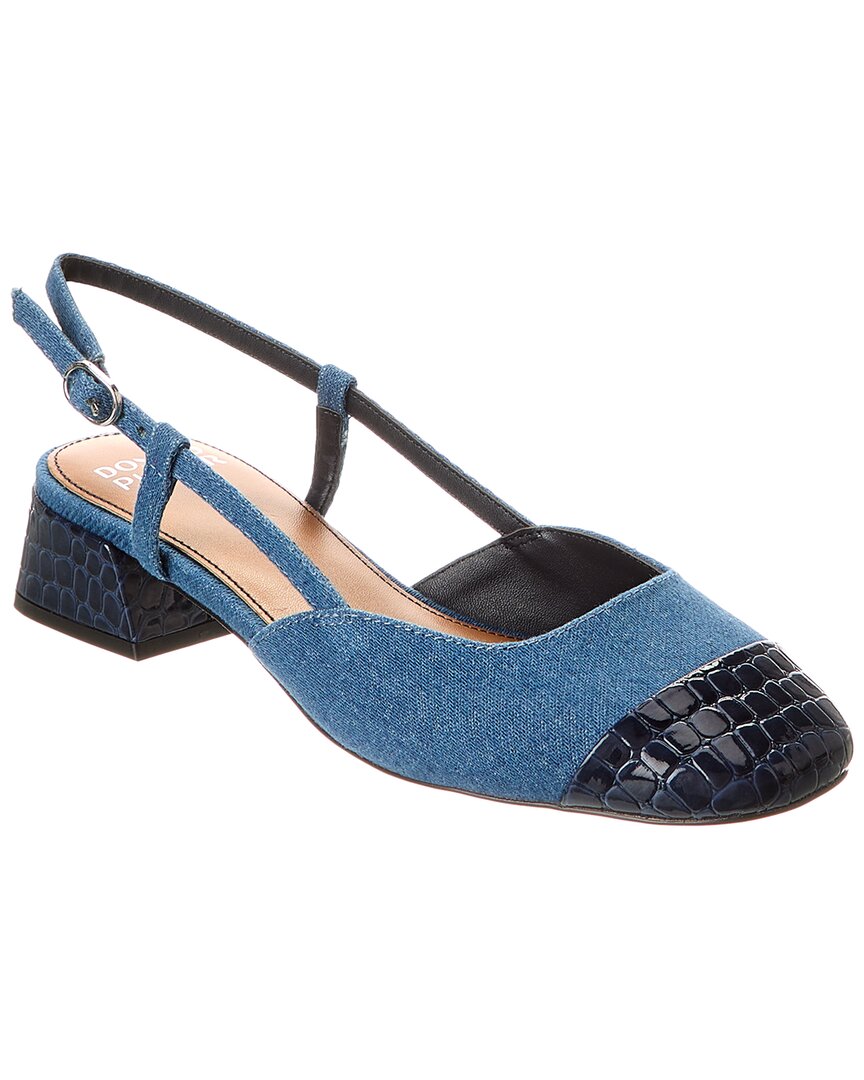 DONALD PLINER DONALD PLINER REVAL CANVAS & LEATHER SLINGBACK PUMP