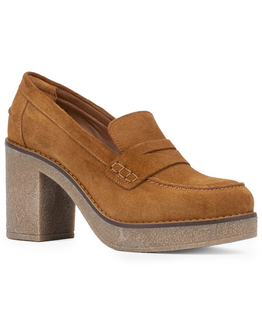 Aquatalia Caprie Weatherproof Suede Pump In Brown