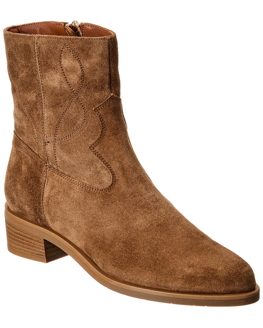 Aquatalia Gaetanna Weatherproof Suede Boot In Gold