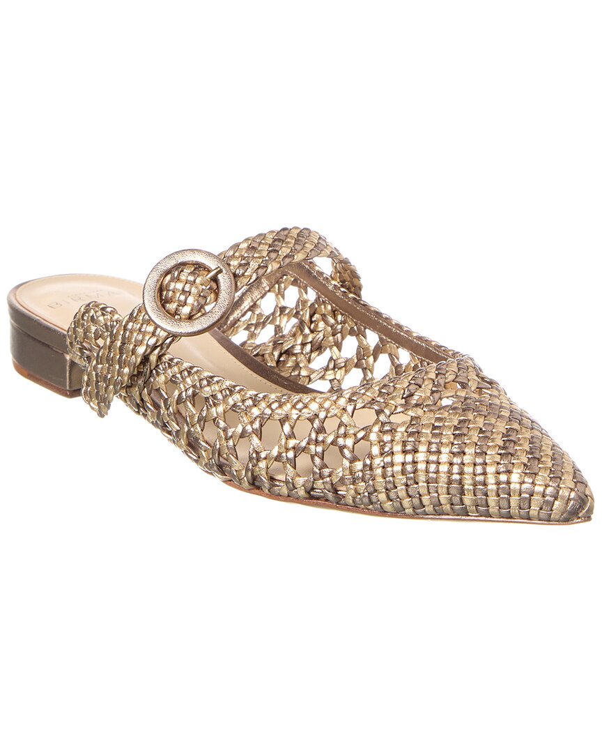 Alexandre Birman Dallas Leather Flat In Gold