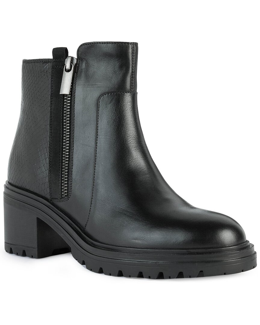 Geox Damiana Snakeskin Embossed Block Boot In Nocolor