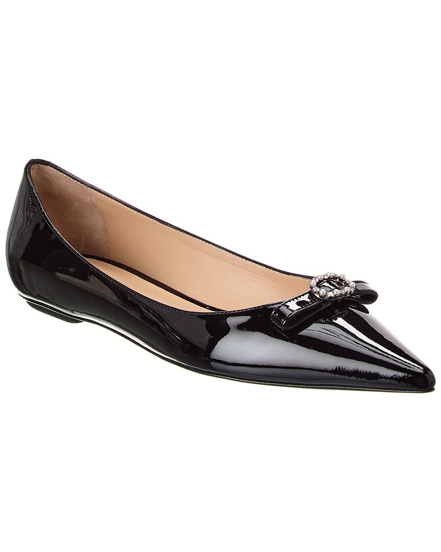 Stuart Weitzman Diana Patent Flat In Black