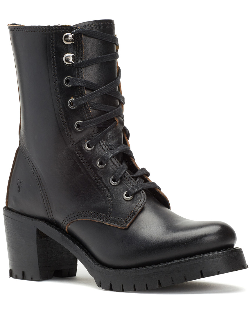 Frye Sabrina Leather Combat Boot Women's 9.5 | eBay