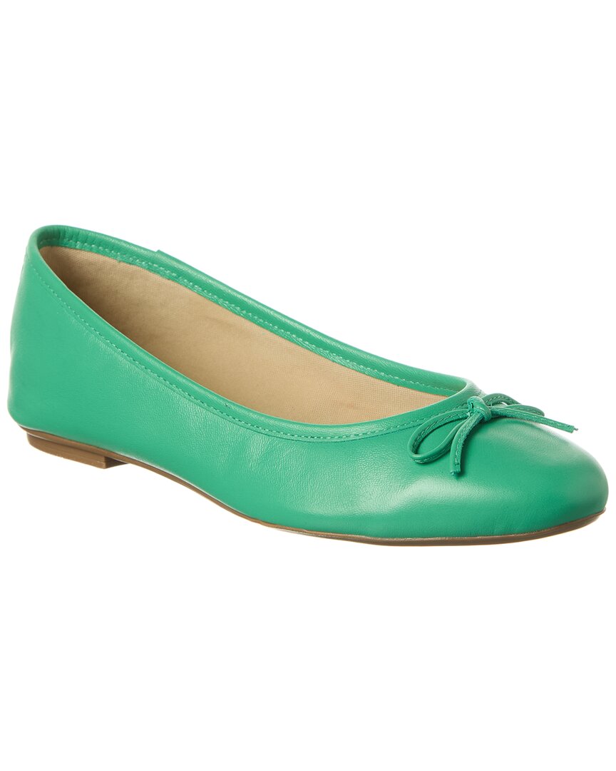 French Sole Emerald Leather Flat In Green