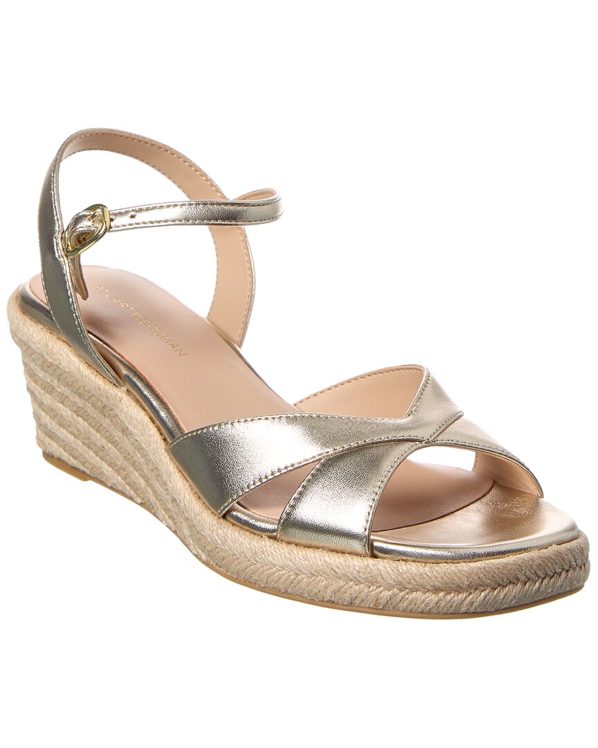 Stuart Weitzman Miami Espadrille Leather Wedge