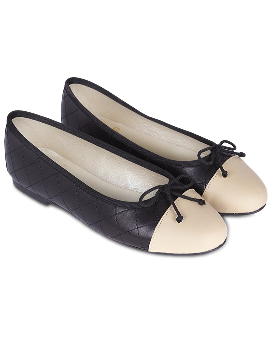 Menina Step Chester Leather Ballet Flat In Black