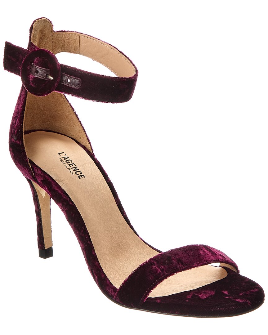 L Agence L'agence Gisele Velvet Sandal In Red