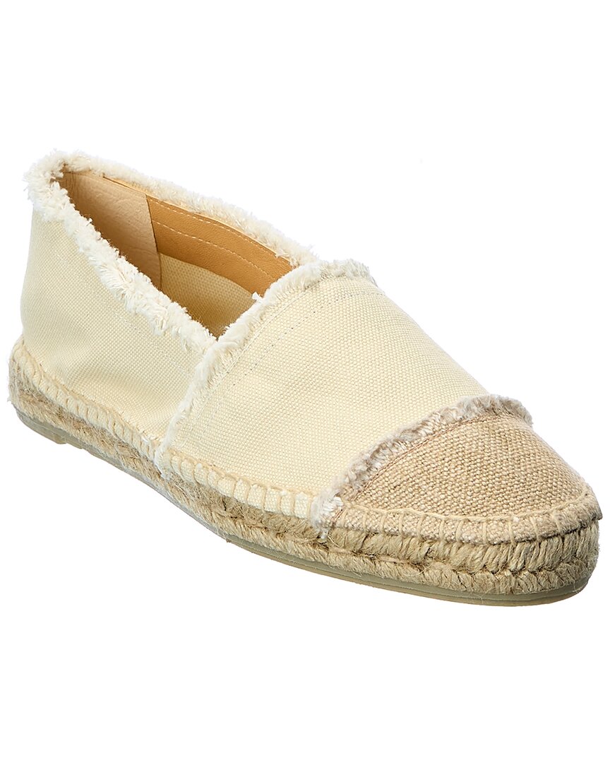 Castaã±er Kampala Frayed Canvas Cap-toe Espadrilles In White