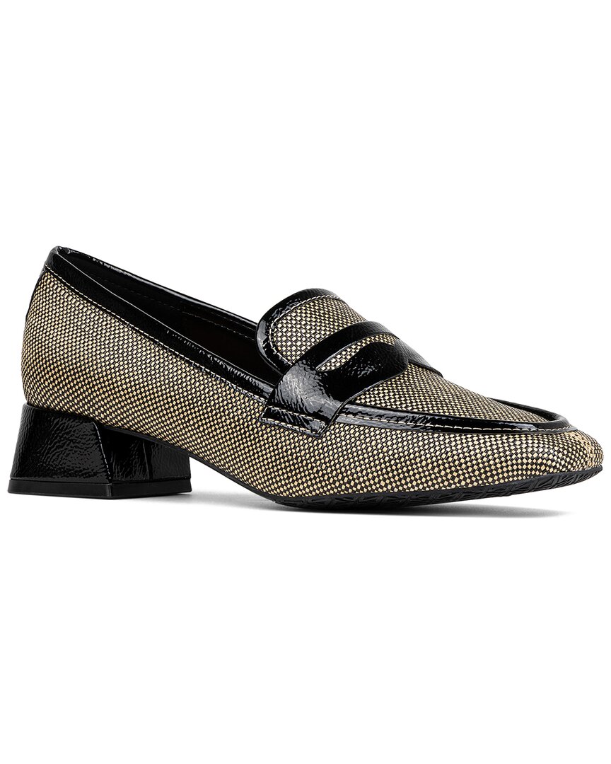 Shop Donald Pliner Tristinar Raffia Loafer Pump In Black