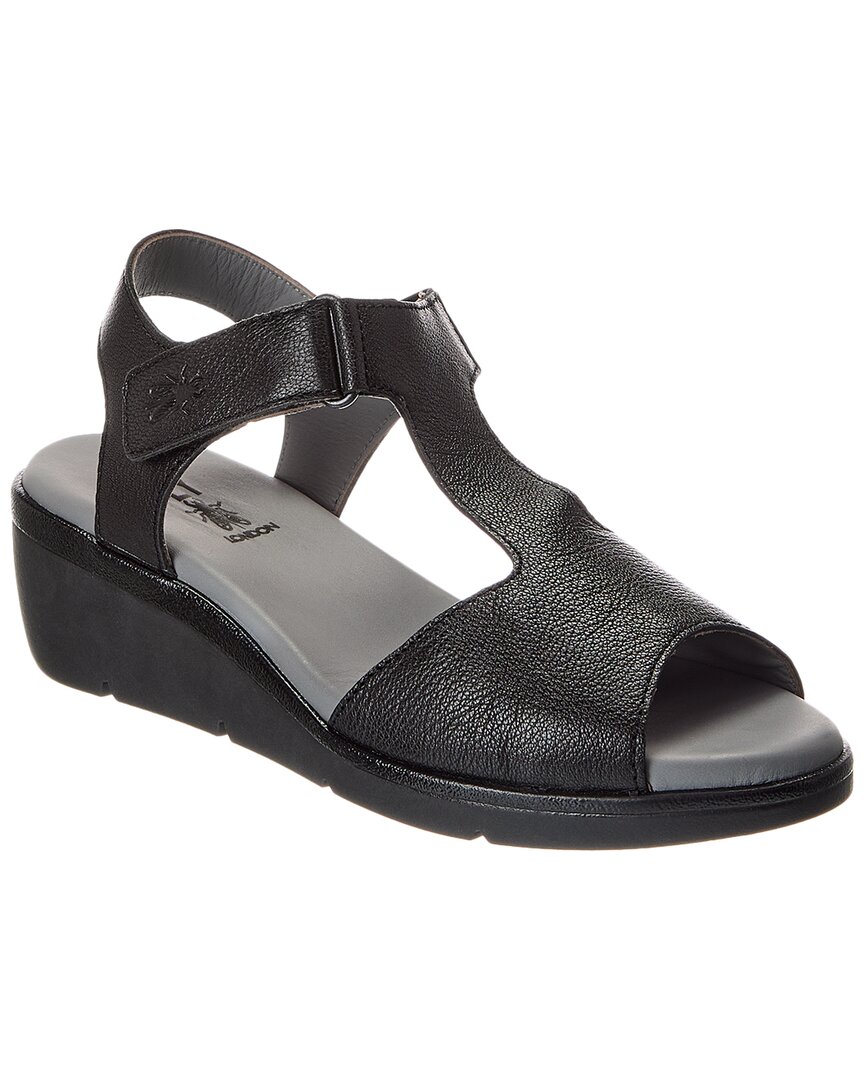 Fly London Nova Leather Sandal In Black