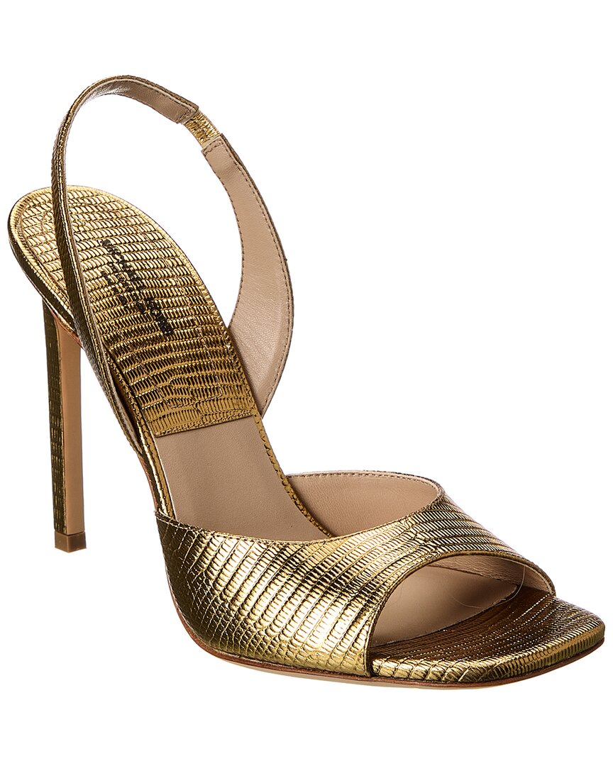 Michael Kors Collection Marisa Lizard-embossed Leather Slingback Sandal