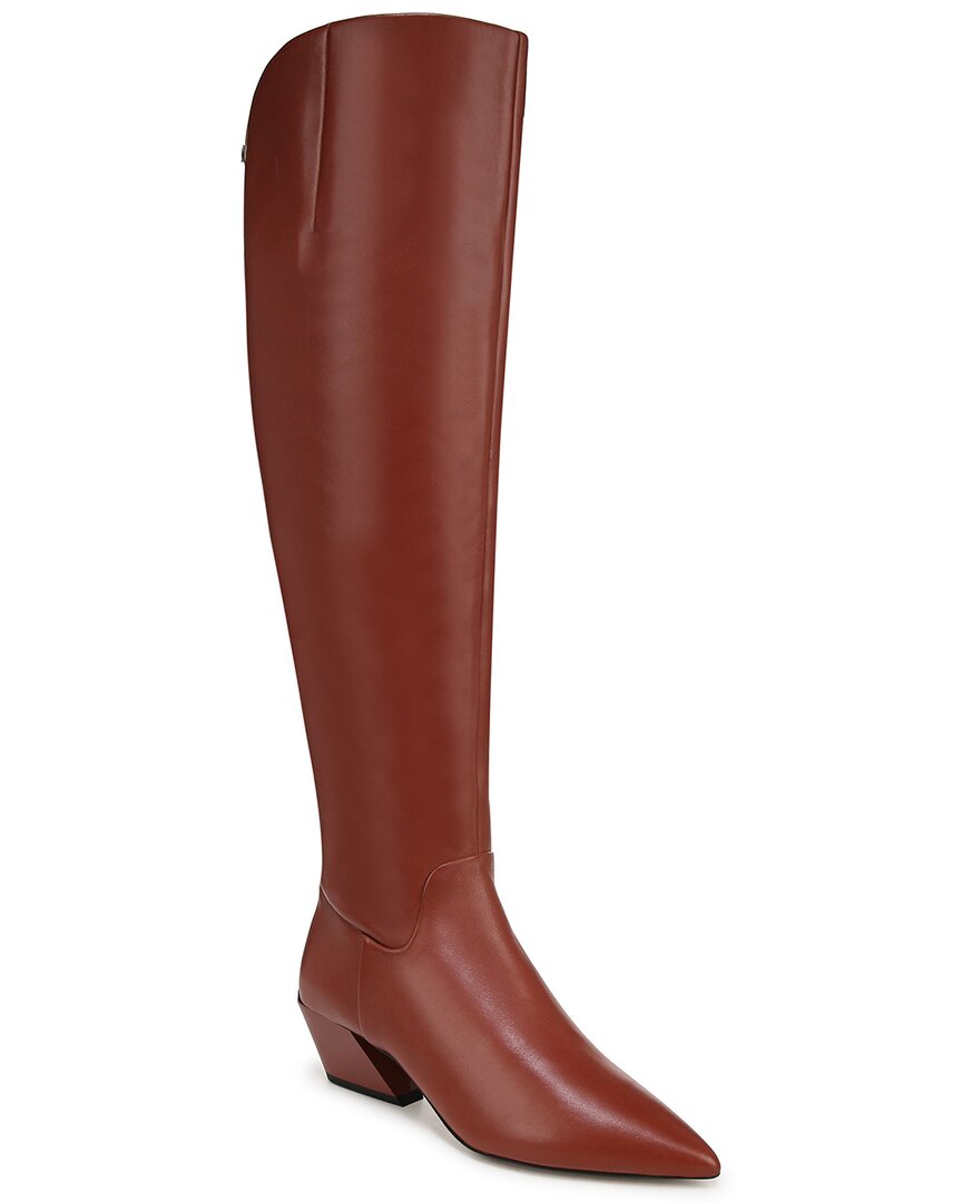 Franco Sarto Gwyn Wide Calf Leather Bootie In Brown