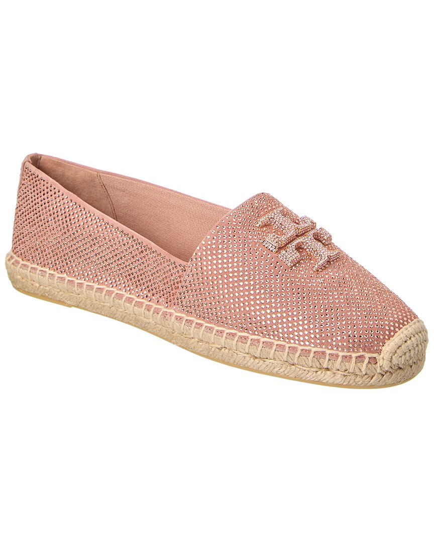 Shop Tory Burch Everly Leather Espadrille Slide In Pink