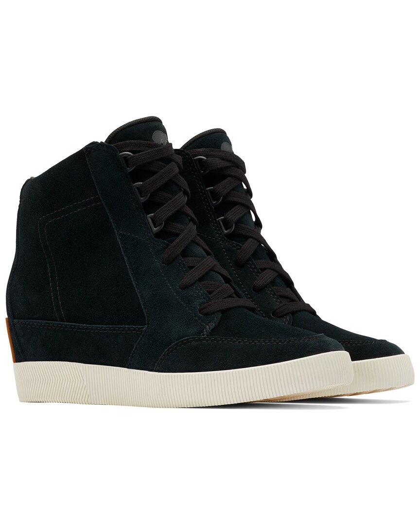 Sorel Out N About Ii Lace-up Wedge Sneakers Women's Shoes In Black