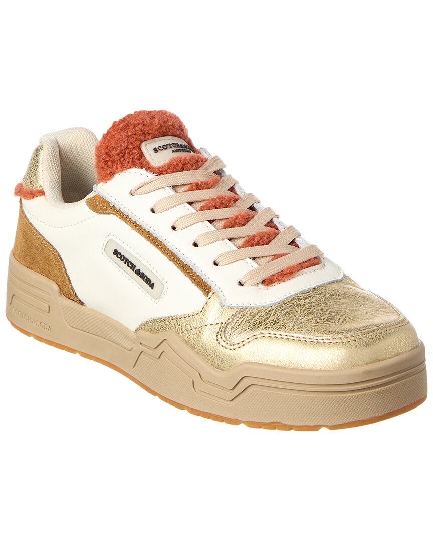 Scotch & Soda Lillie Suede Sneaker In Gold