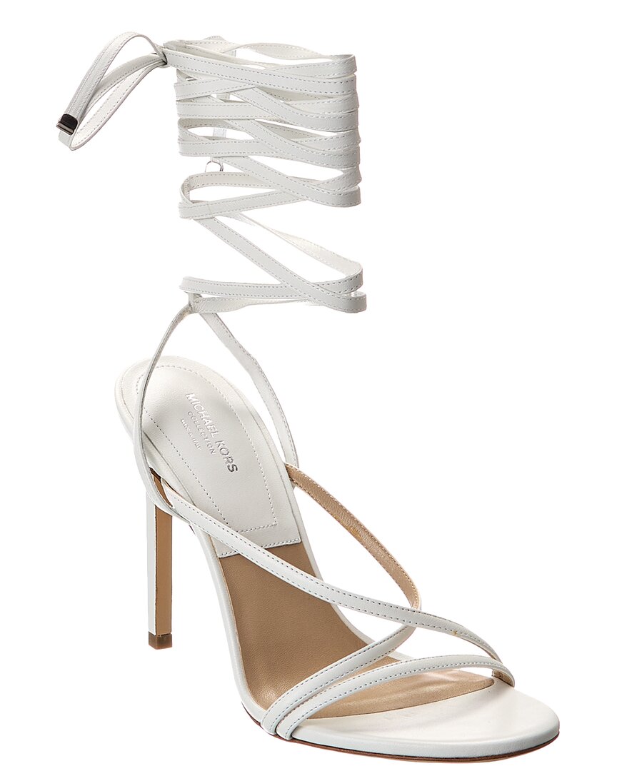 Michael Kors Collection Dahlia Runway Leather Sandal In White