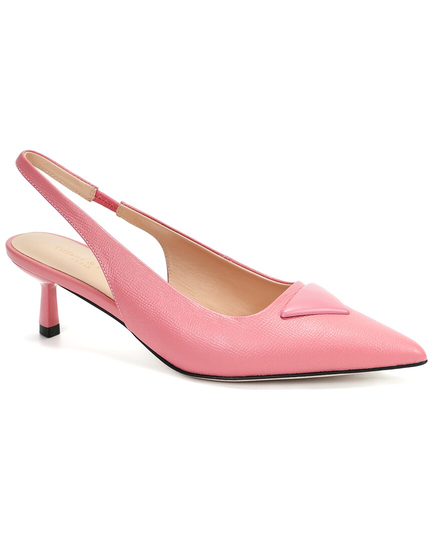 Tiffany & Fred Paris Leather Slingback Kitten Heel Pump