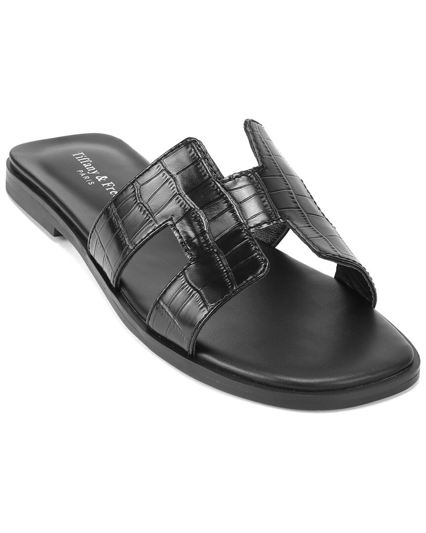 Tiffany & Fred Paris Cutout Leather Slide