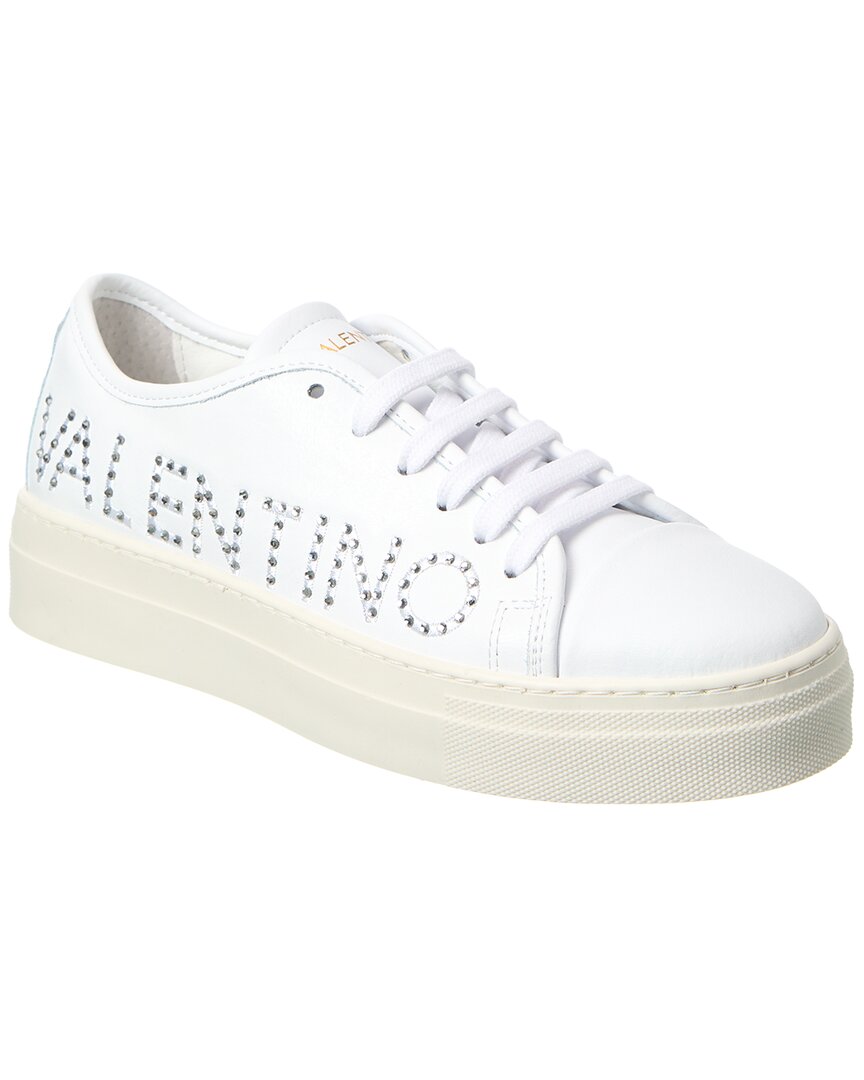 Valentino By Mario Valentino Charme Leather Sneaker In White