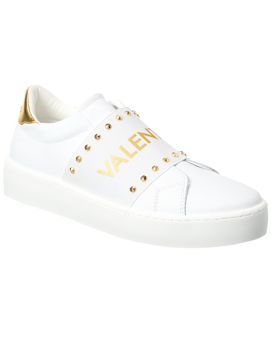 Valentino By Mario Valentino Maya Studs Leather Sneaker In White