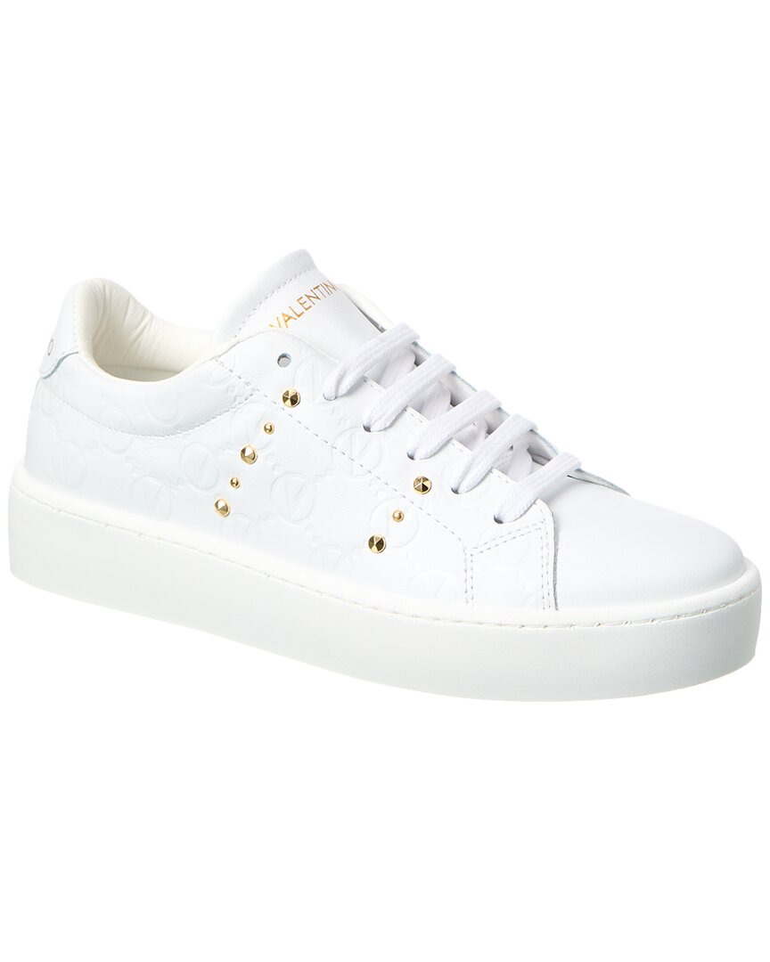 Valentino By Mario Valentino Floriana Leather Sneaker In White