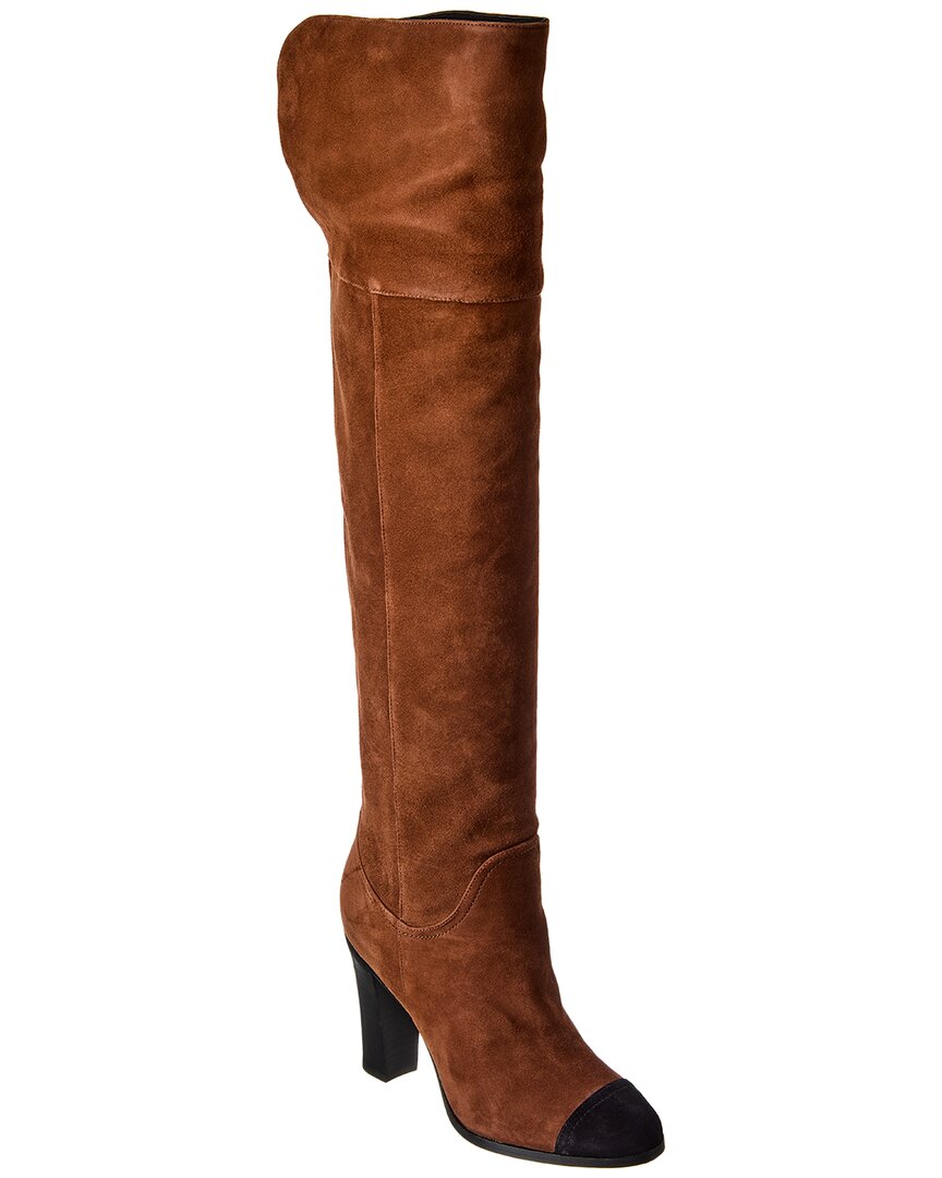 Veronica Beard Conrad Suede Over-the-knee Boot In Brown