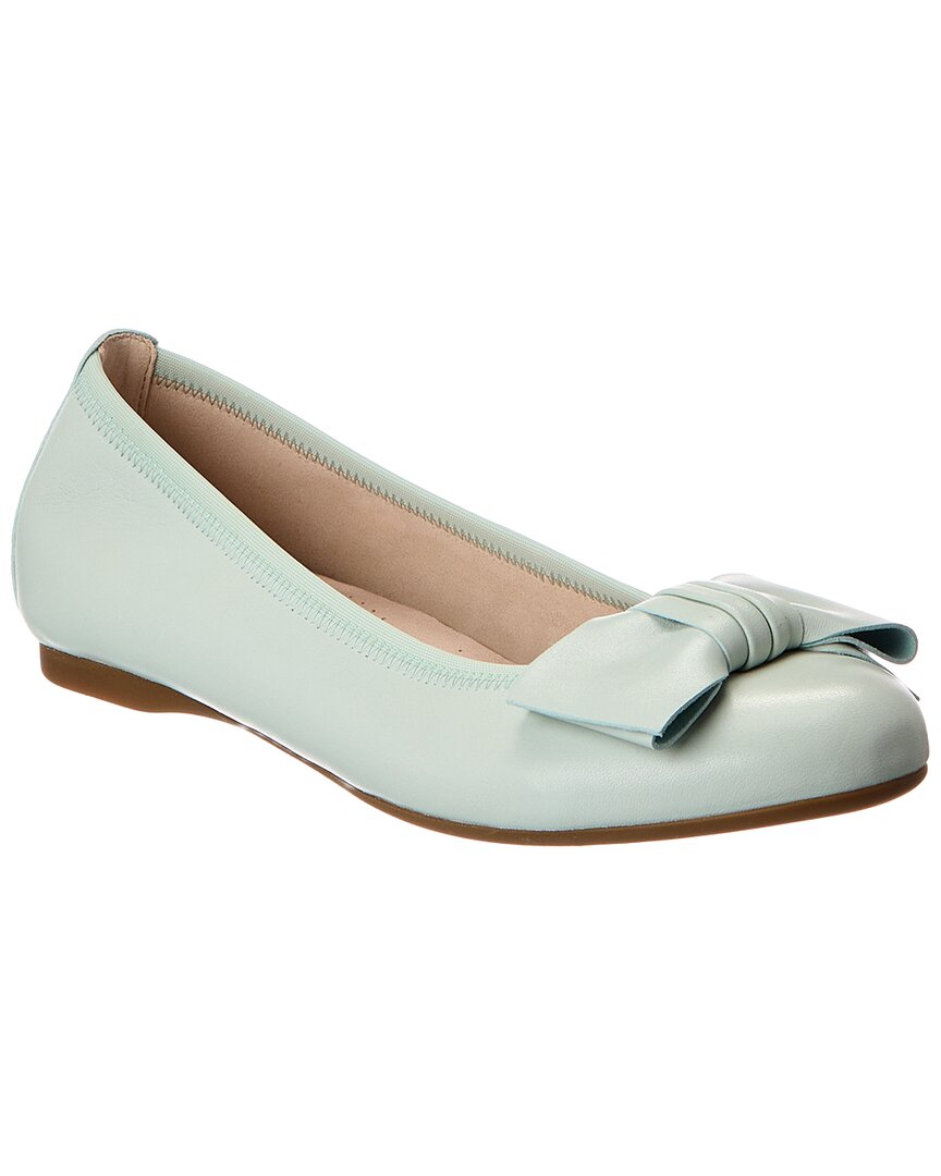 Gabor Bow Leather Ballet Flat In Green