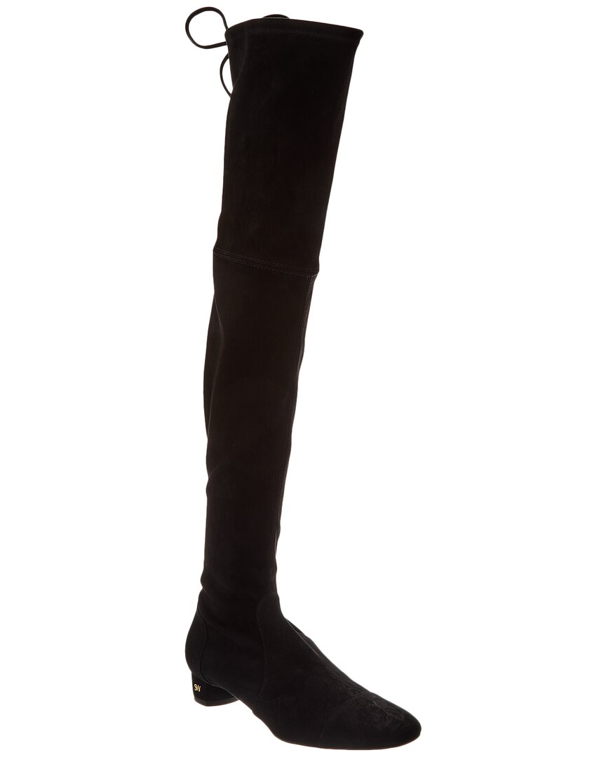 Stuart Weitzman Genna City Suede Over-the-knee Boot In Black