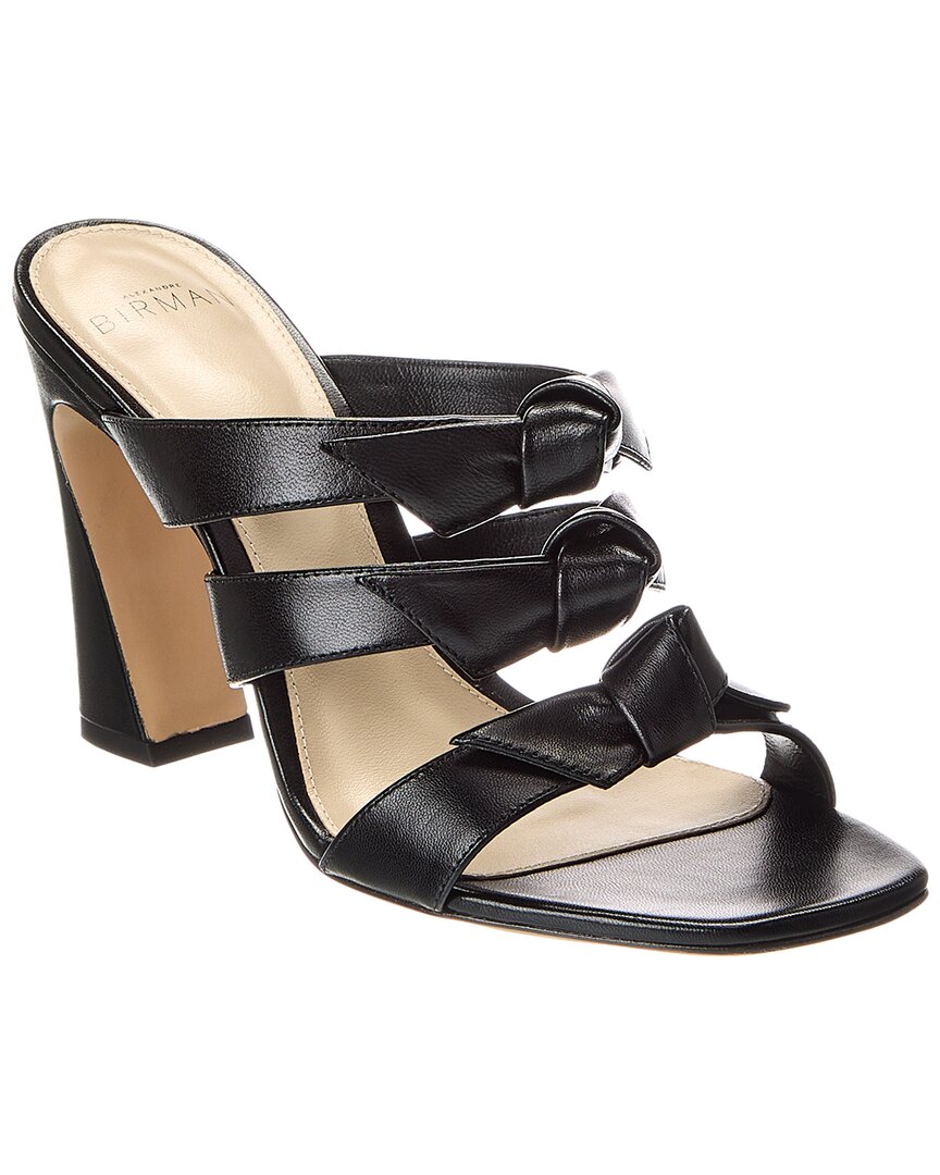 Alexandre Birman Lolita Square 90 Leather Sandal In Black