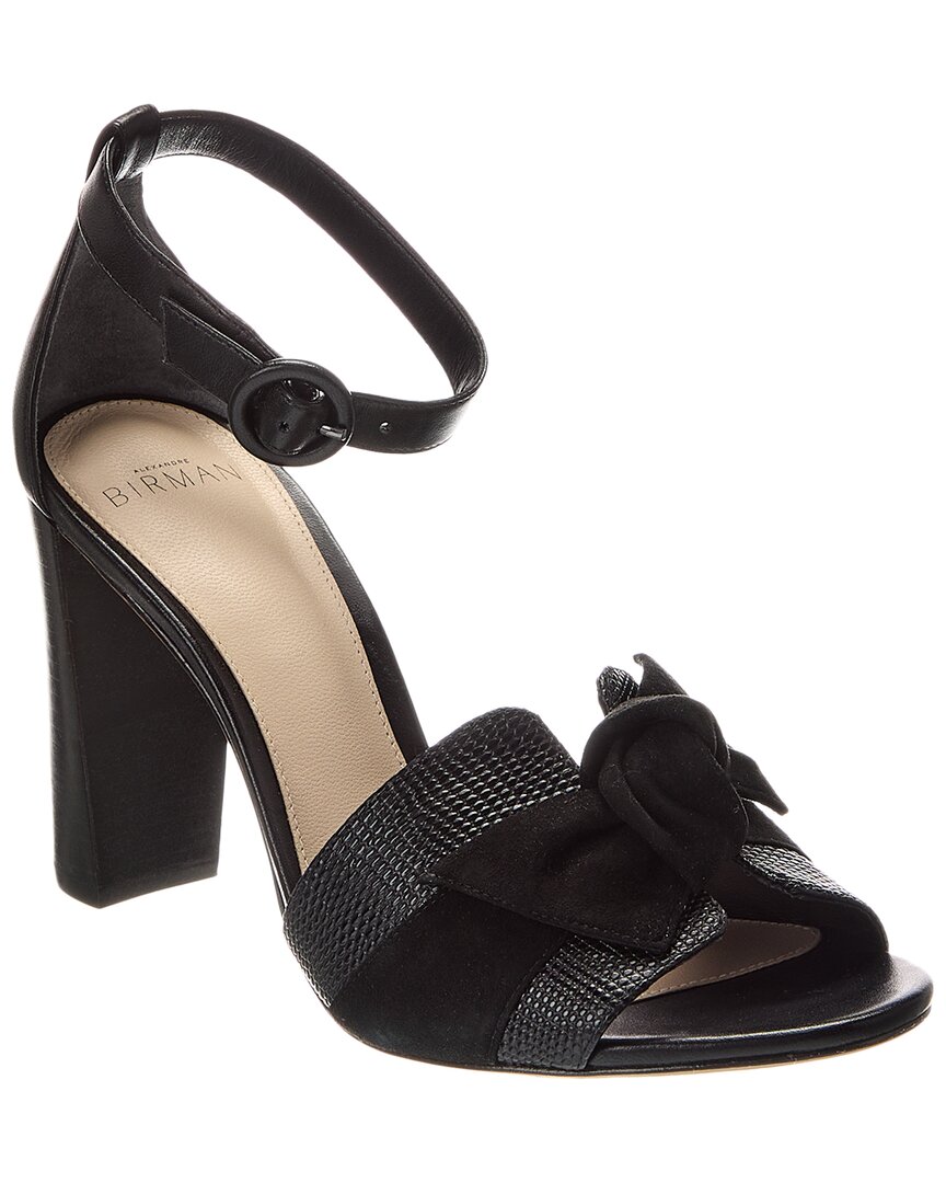 ALEXANDRE BIRMAN ALEXANDRE BIRMAN MAXI CLARITA BLOCK 90 EMBOSSED LEATHER & SUEDE SANDAL